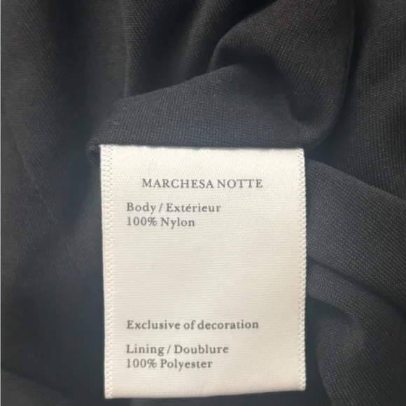 NWT MARCHESA NOTTE Strapless Black/Golden Midi Dress.